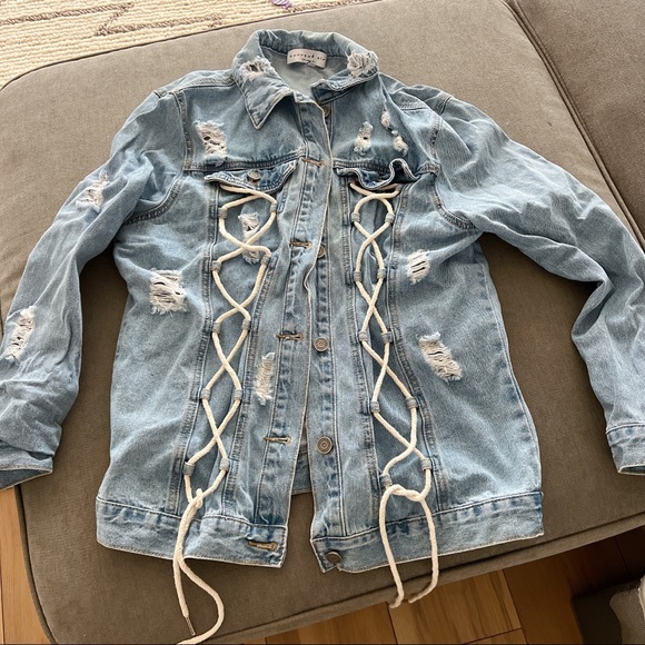 SALE - ASOS Distressed oversized denim jacket - Picture 6 of 8